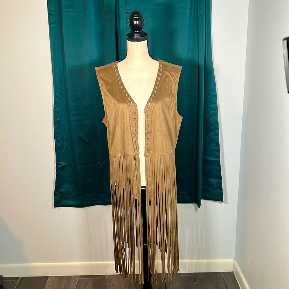 Mark. Suede like Vest boho style
